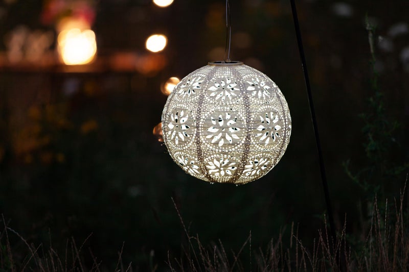 Allsop Home Garden 31598 Soji Stella Boho Globe 12-in. Tyvek Solar Lantern - Image 5